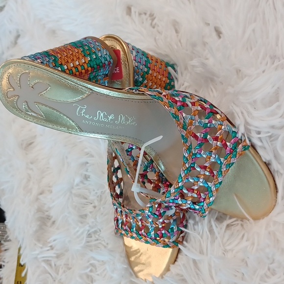 Antonio Melani x The Nat Note Heels Multicolored Sandals All Leather Size 6M NEW - Picture 7 of 16